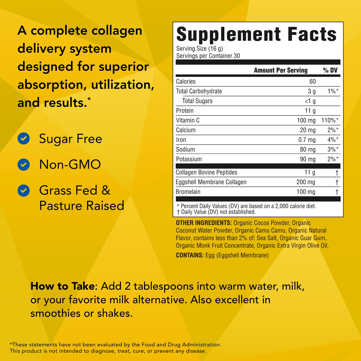 Collagen Powder with Vitamin C, Calcium & Electrolytes - 16.9 oz C44227
