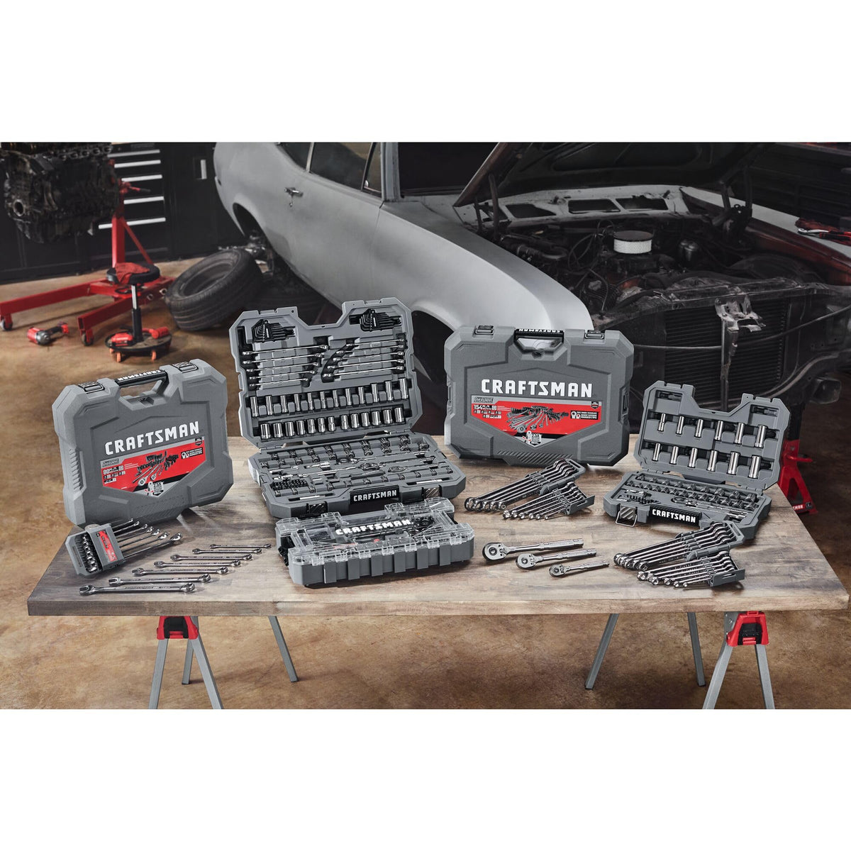 154-Piece Gunmetal Chrome Mechanics Tool Set with Hard Case U1396