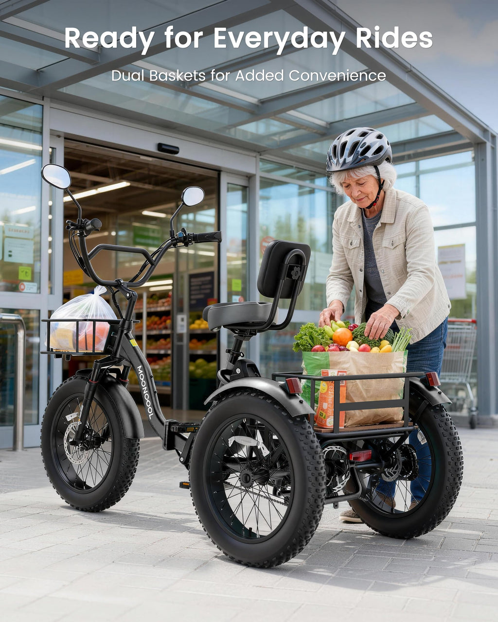 20" Fat Tire 7 Speed Folding Electric Trike V442