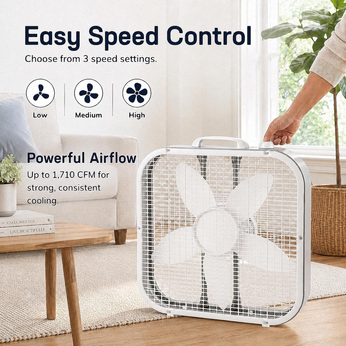 20 Inch 3-Speed Box Fan N3731