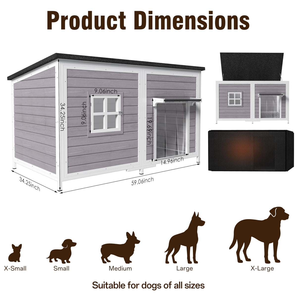 59" Insulated Extra Large Dog House Y61793