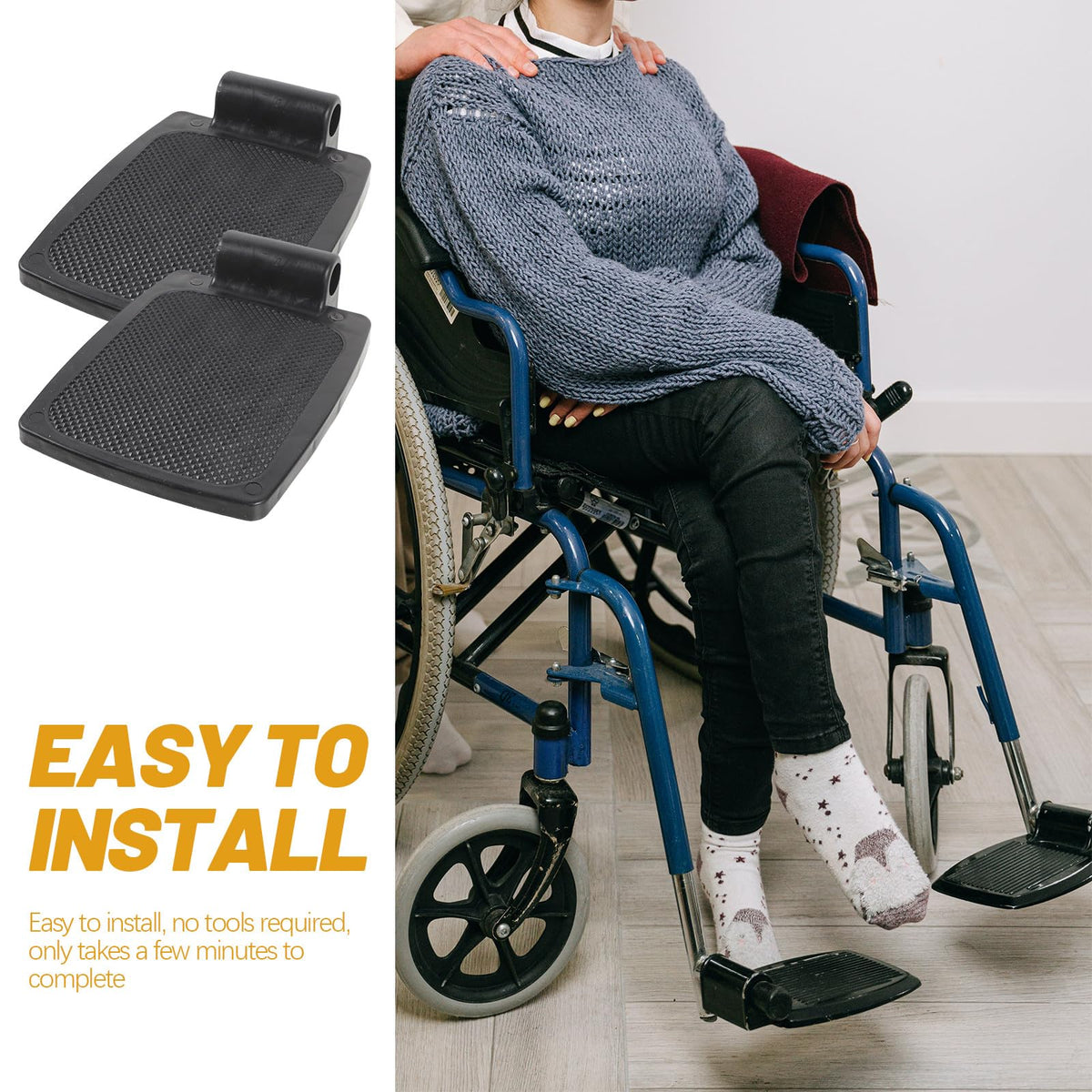 Wheelchair Footrest Pair Plastic Footplates Y78080