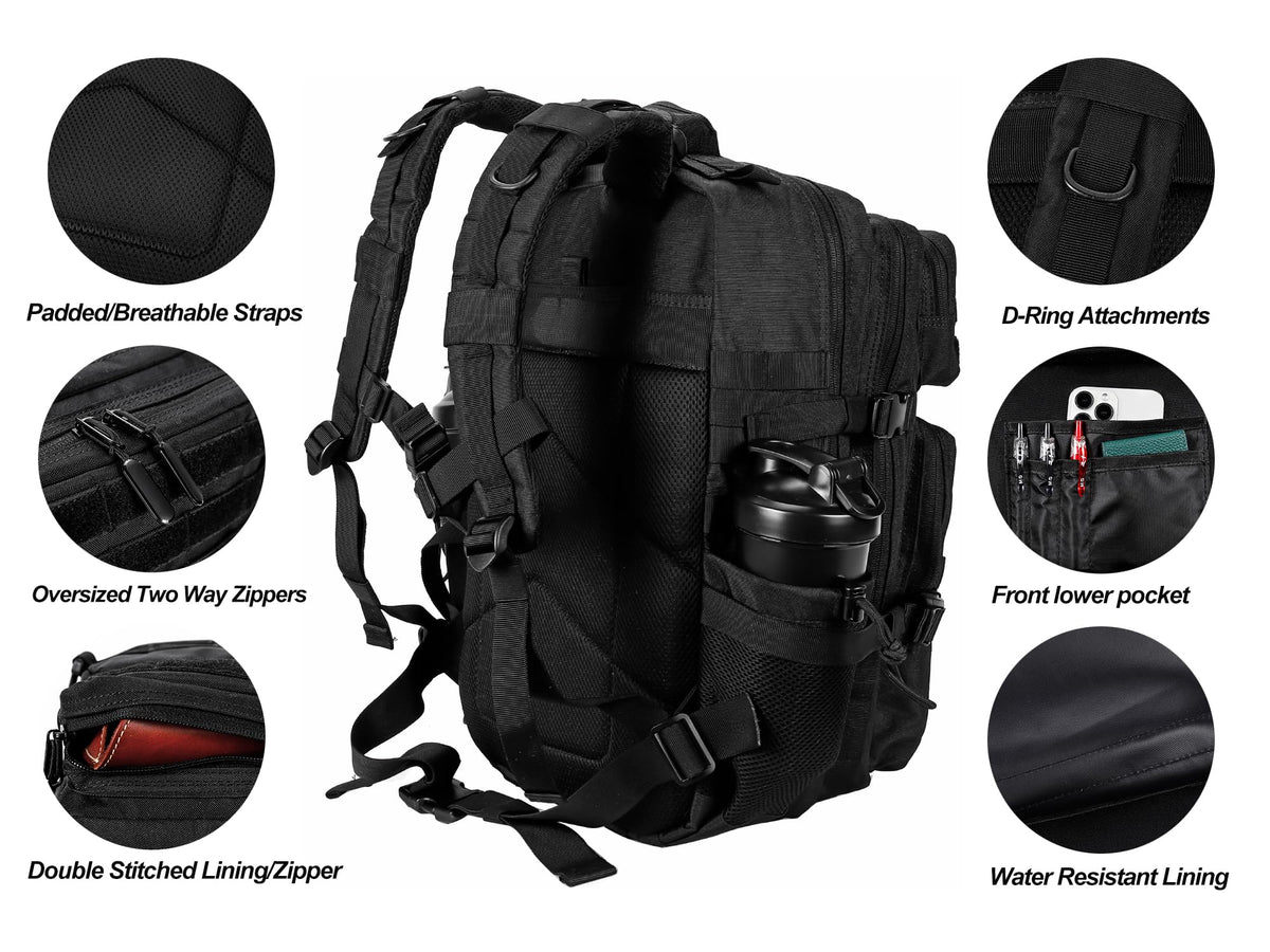45L Tactical Backpack with Molle System Black K81137