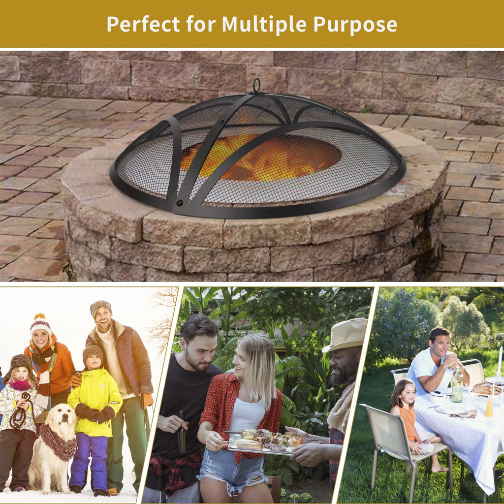 32In Reinforced Steel Round Fire Pit Screen Cover W5305