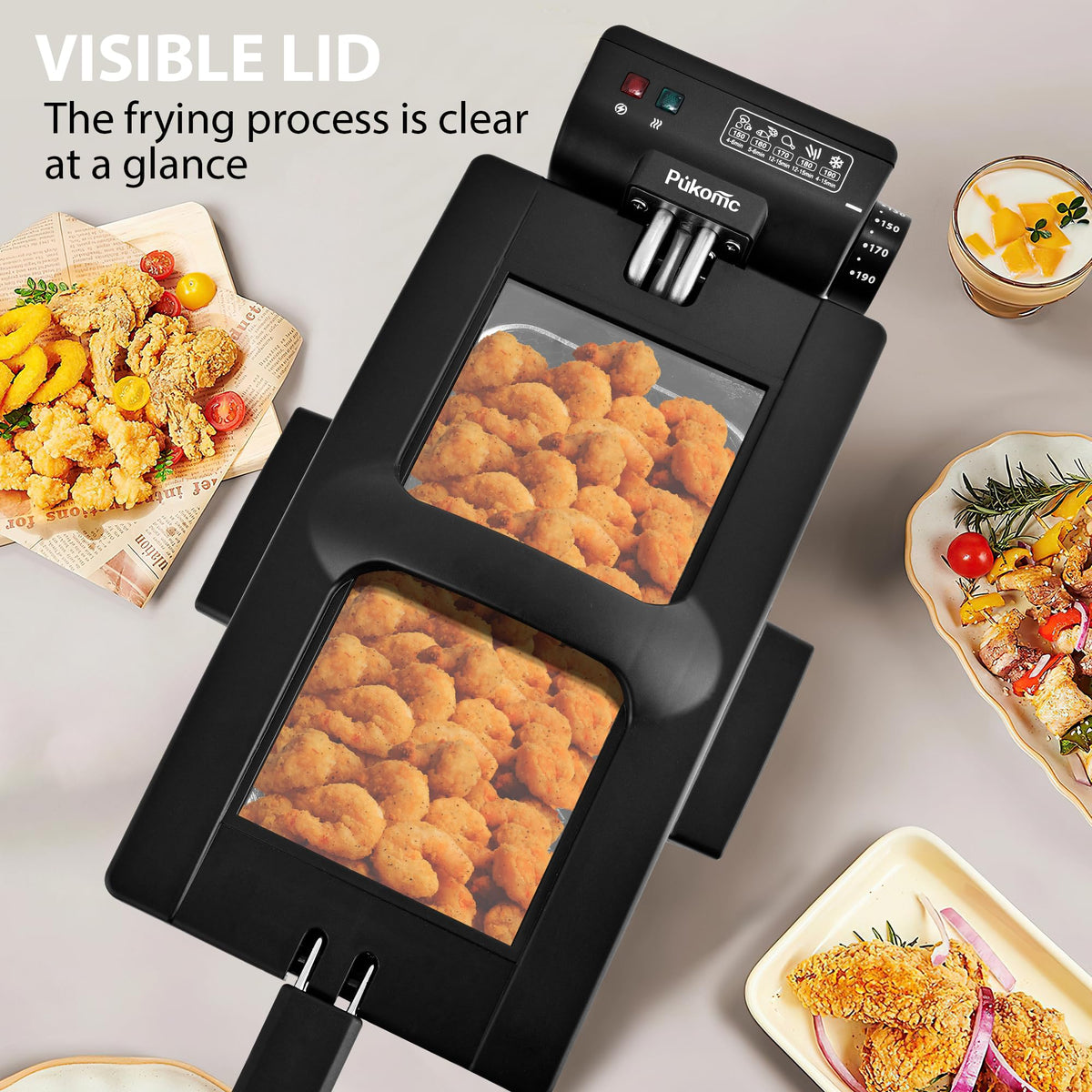 3L 1500W Deep Fryer with Adjustable Temperature D423