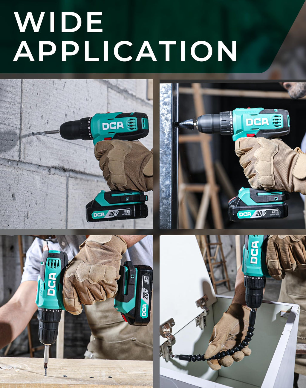 Cordless Drill Set 354 in-lbs Torque 3/8" Keyless Chuck 20V J252868