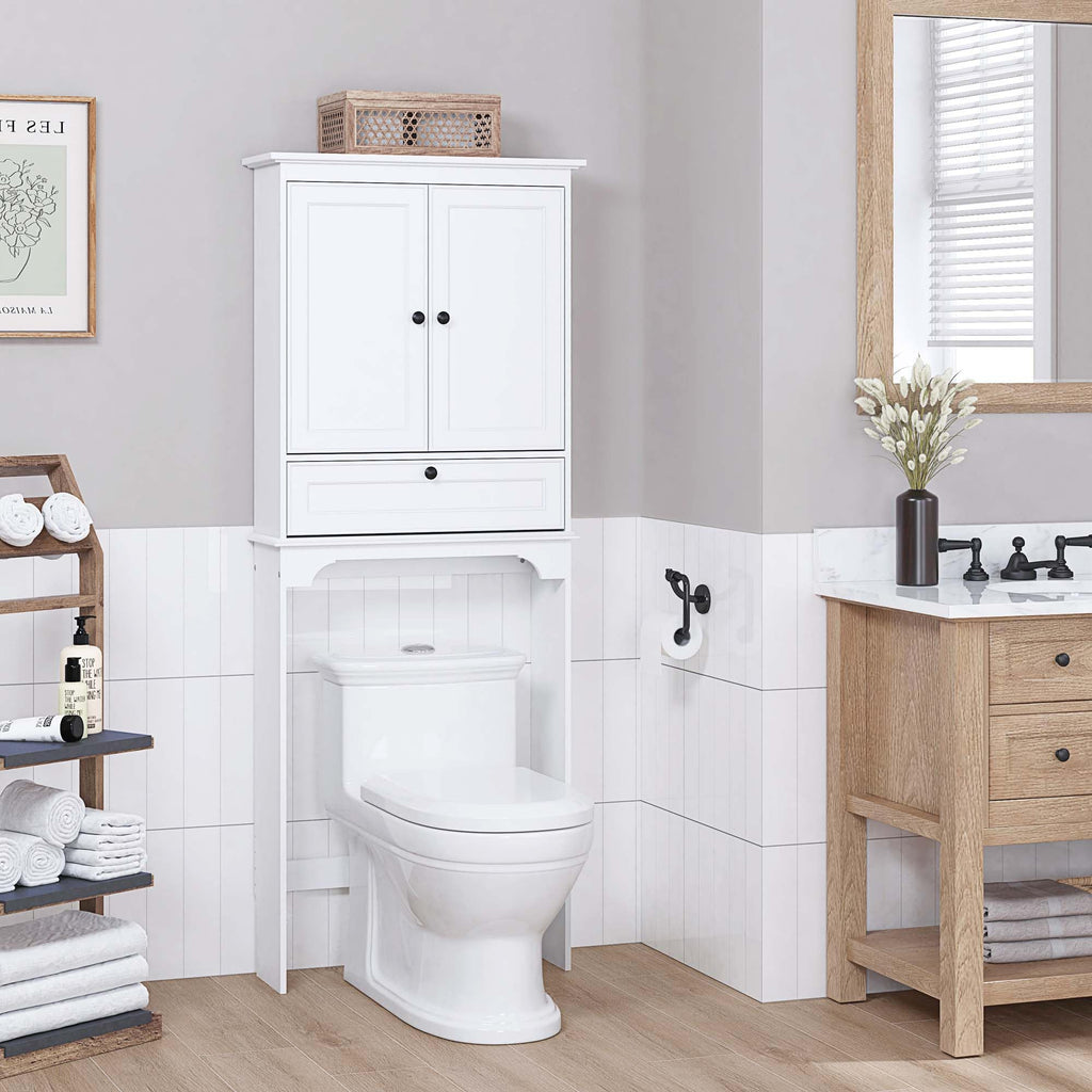 White Over the Toilet Storage Cabinet L681