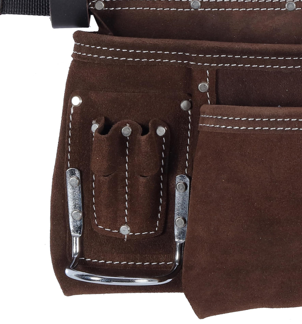 Brown Suede Leather 11-Pocket Tool Belt M22780