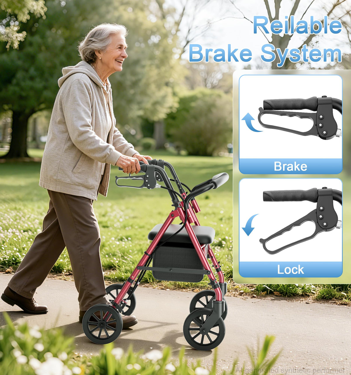 Foldable Walkers with Seat B409