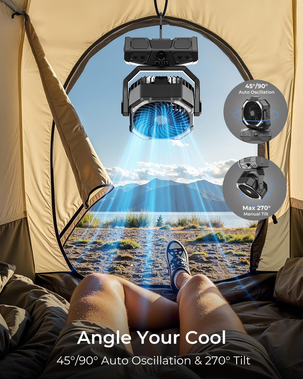 Portable Camping Fan with Remote O33478