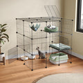 3-Tier Detachable Metal Wire Cat Cage Playpen N2565