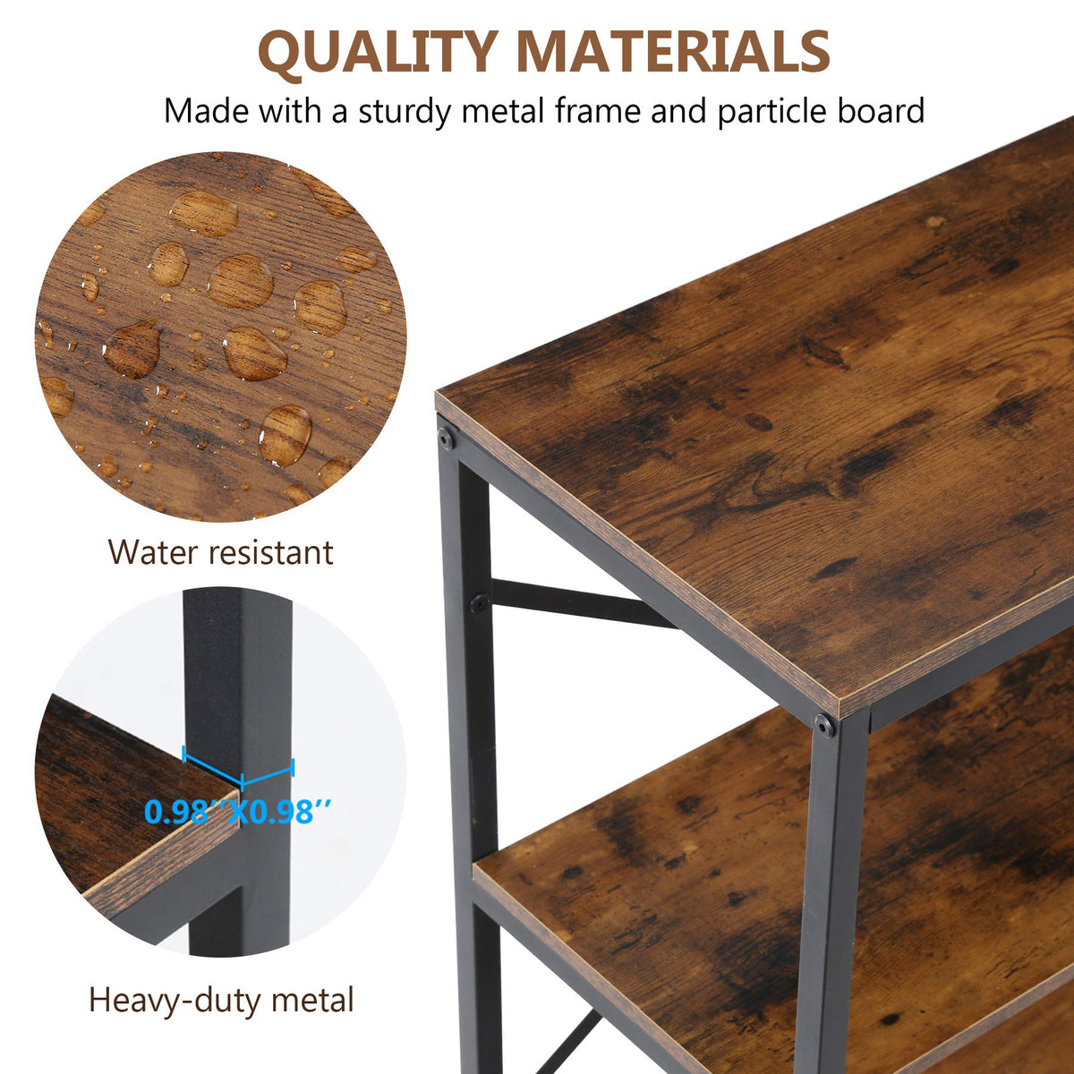 70.9 Inch 3-Tier Console Table with Storage Shelves R2895