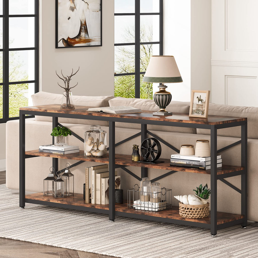 70.9 Inch 3-Tier Console Table with Storage Shelves R2895