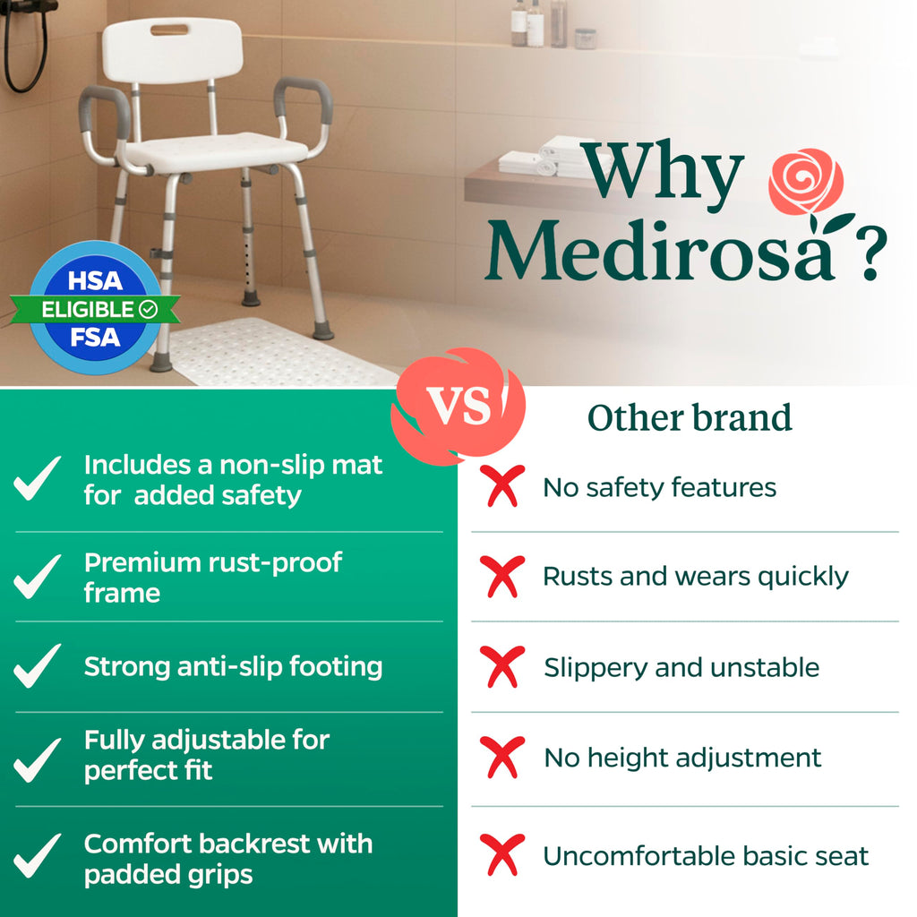 Adjustable Shower Chair with Mat N380775