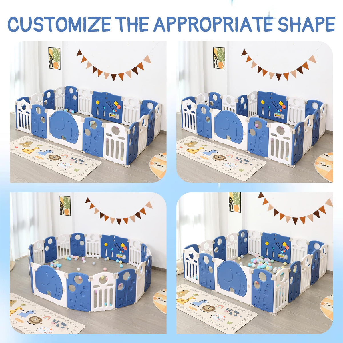 18-Panel Foldable Baby Playpen C4537