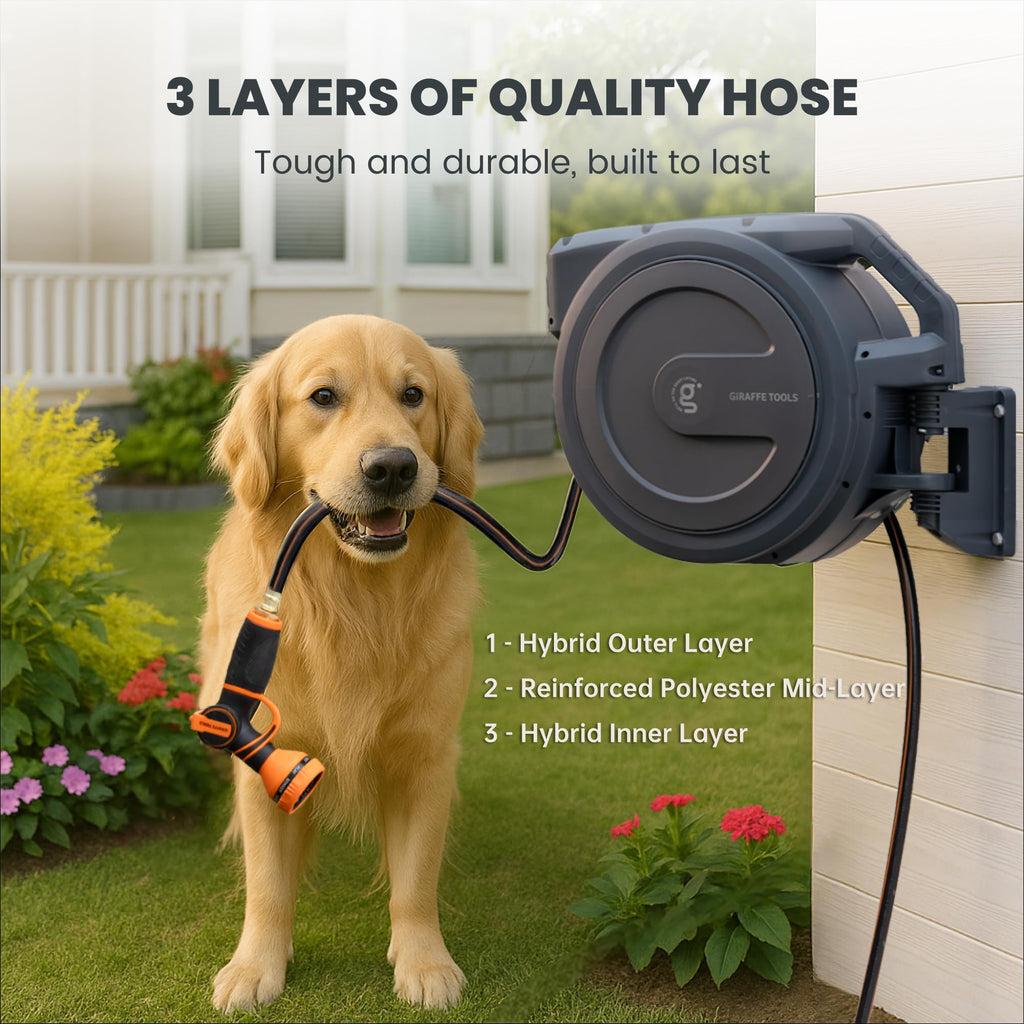 1/2" 100FT Retractable Garden Hose Reel W117188