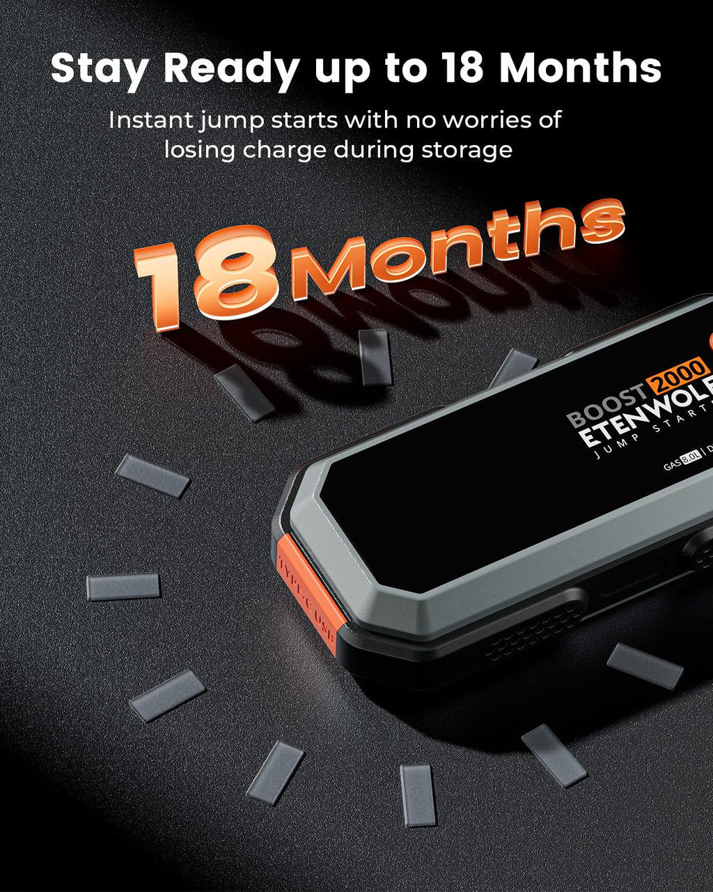 2000A Peak 12V Portable Car Battery Jump Starter T78739