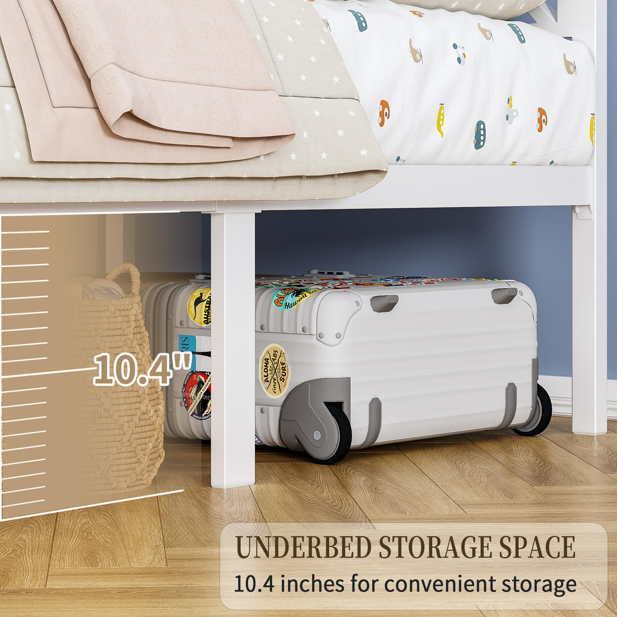 White Twin Metal Bed Frame with USB Charging Station N63376