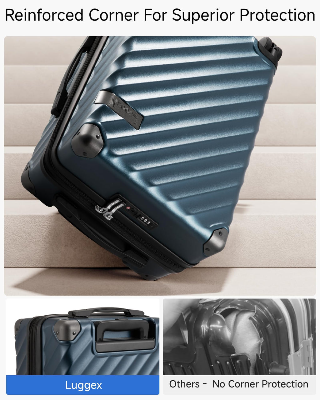 20 Inch Carry On Luggage 22x14x9 Charcoal Metallic L527862