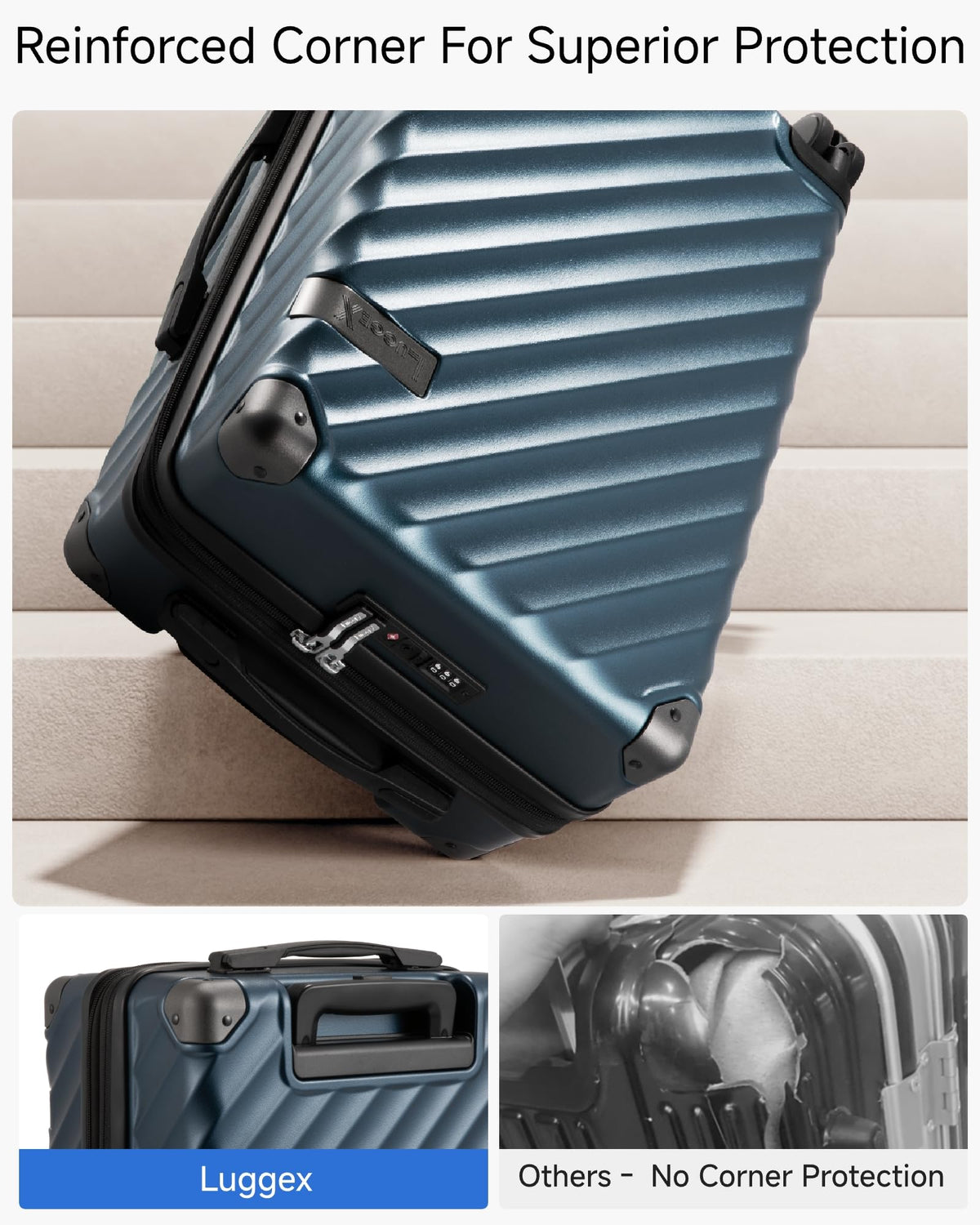20 Inch Carry On Luggage 22x14x9 Charcoal Metallic L527862