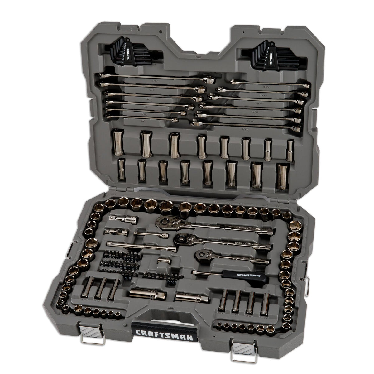 154-Piece Gunmetal Chrome Mechanics Tool Set with Hard Case U1396
