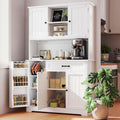 Tall White Kitchen Storage Cabinet with Door and Shelves X20724