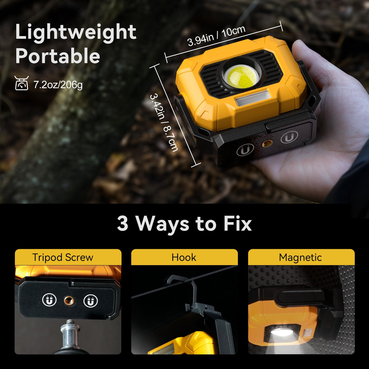 2 Pack 1500LM Rechargeable Magnetic Work Lights Y3659
