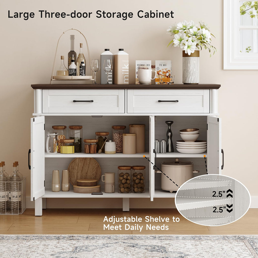 48 Inch Off White Buffet Cabinet with Storage P14741