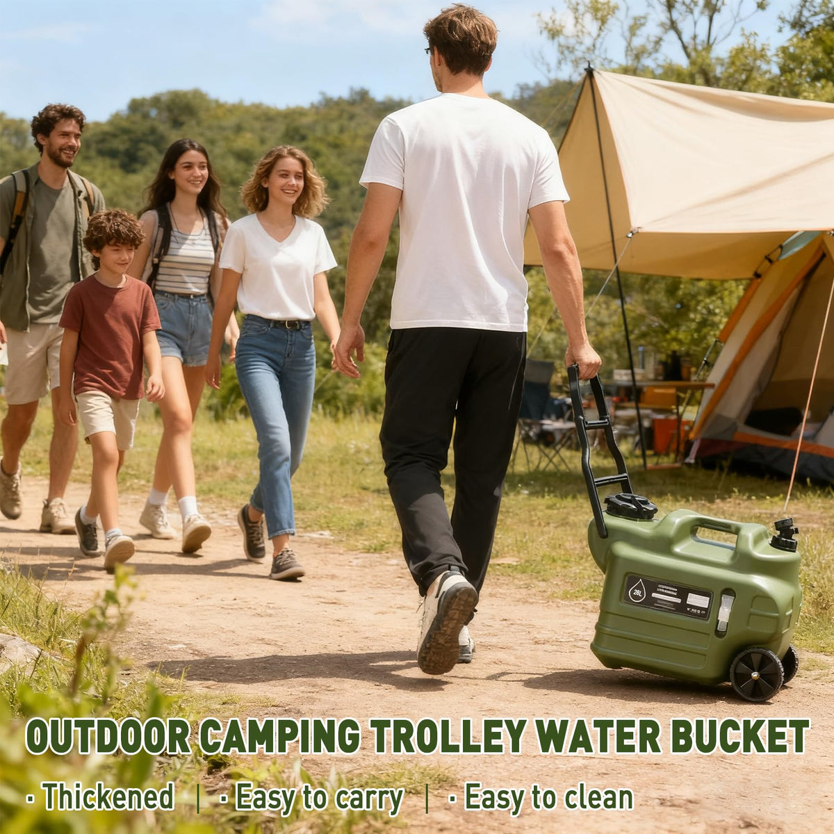 7.4 Gallon Water Jug with Wheels & Handle A36433