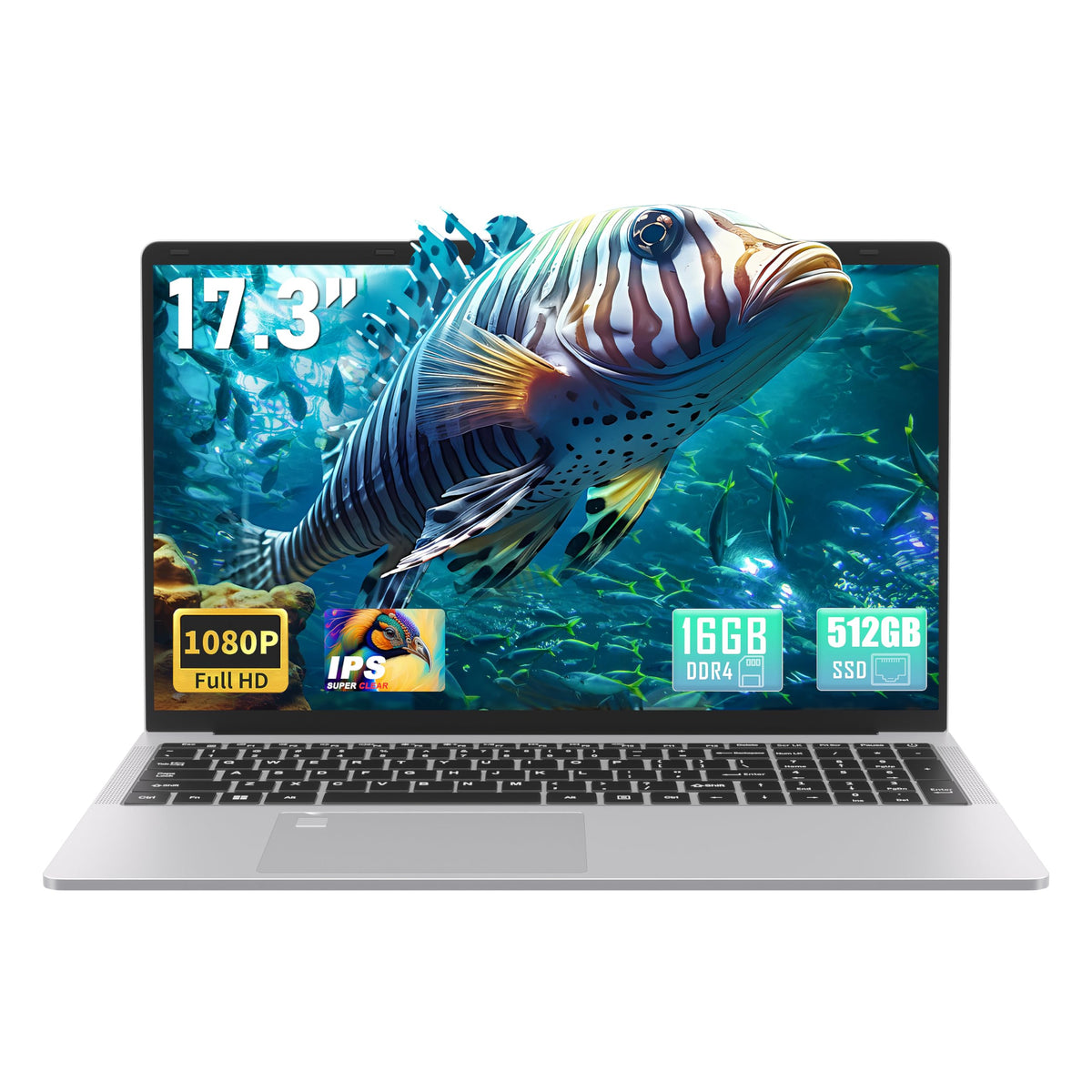17.3" FHD IPS Business Laptop Computer, Silver K117612