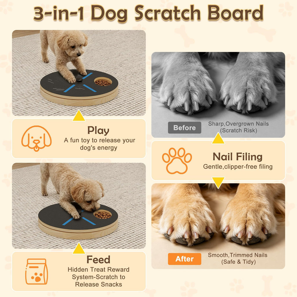 Dog Nail Scratcher Board with Treat Box U5322