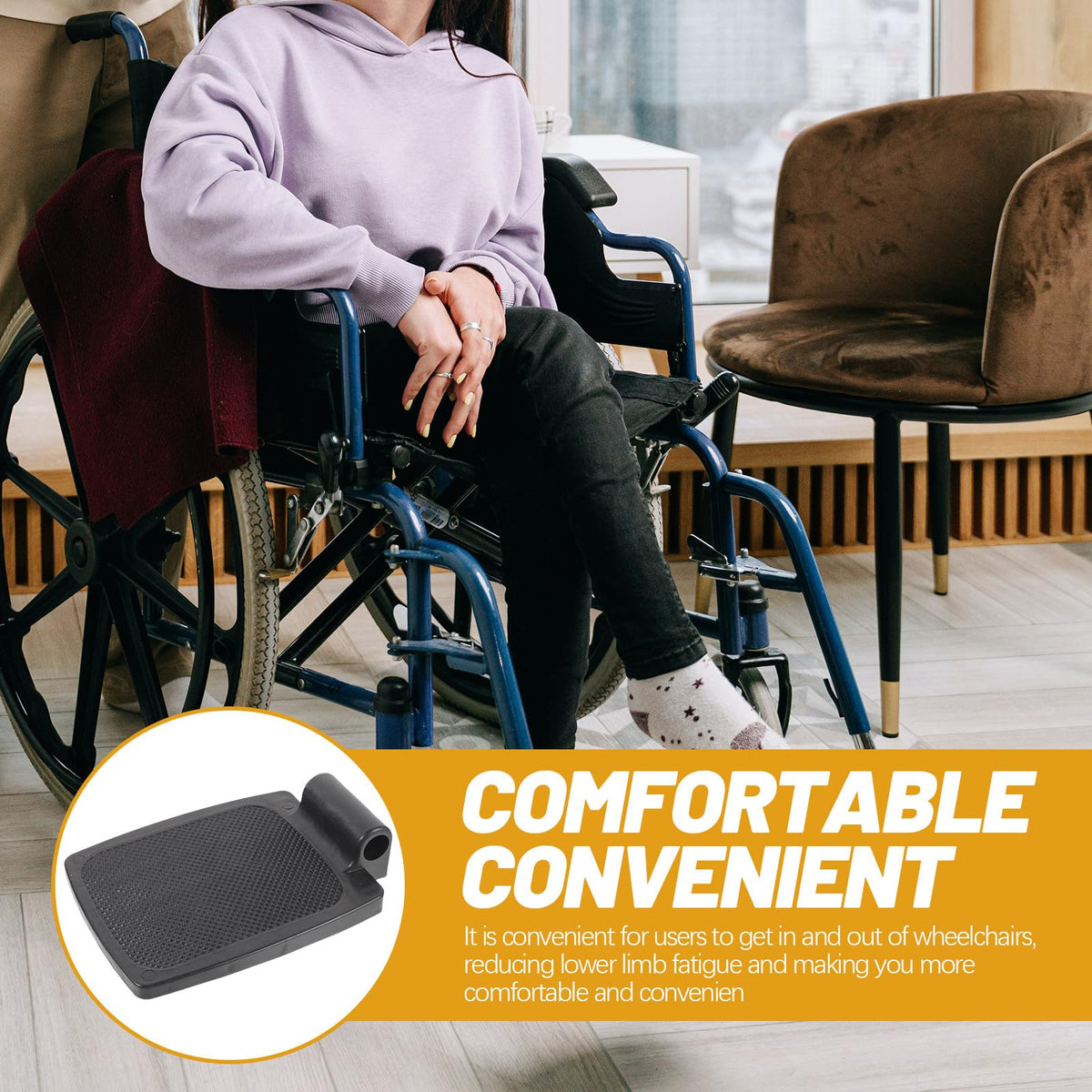 Wheelchair Footrest Pair Plastic Footplates Y78080