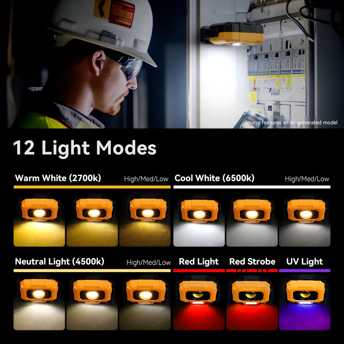 2 Pack 1500LM Rechargeable Magnetic Work Lights Y3659