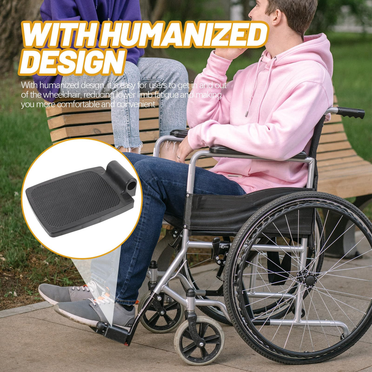 Wheelchair Footrest Pair Plastic Footplates Y78080