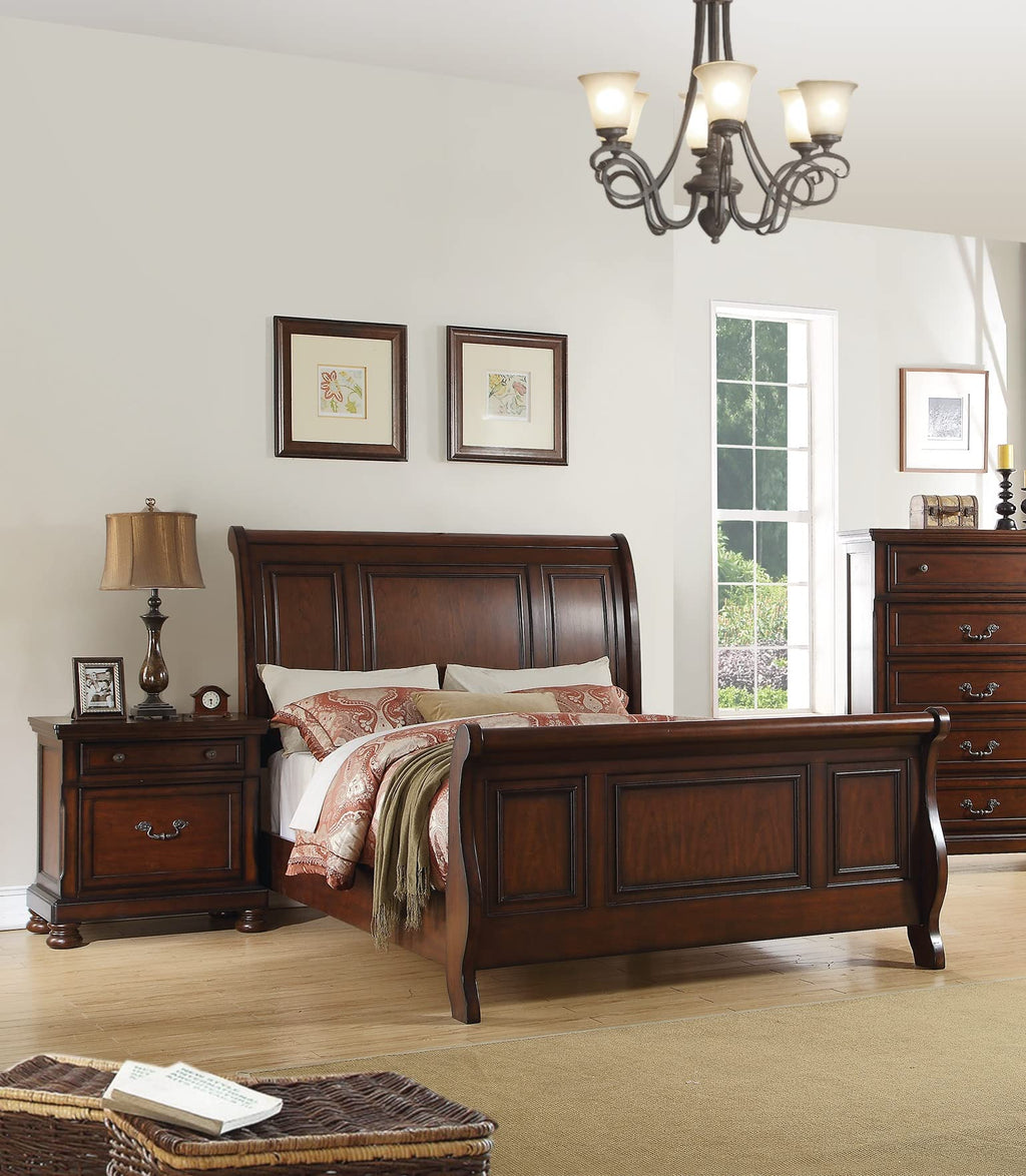 California King Bed Frame Antique Cherry V84503