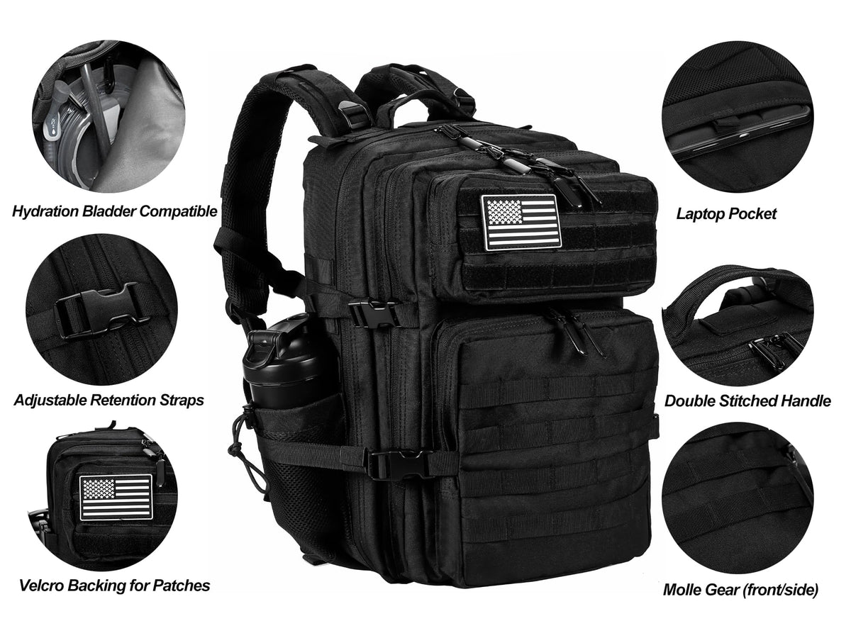 45L Tactical Backpack with Molle System Black K81137