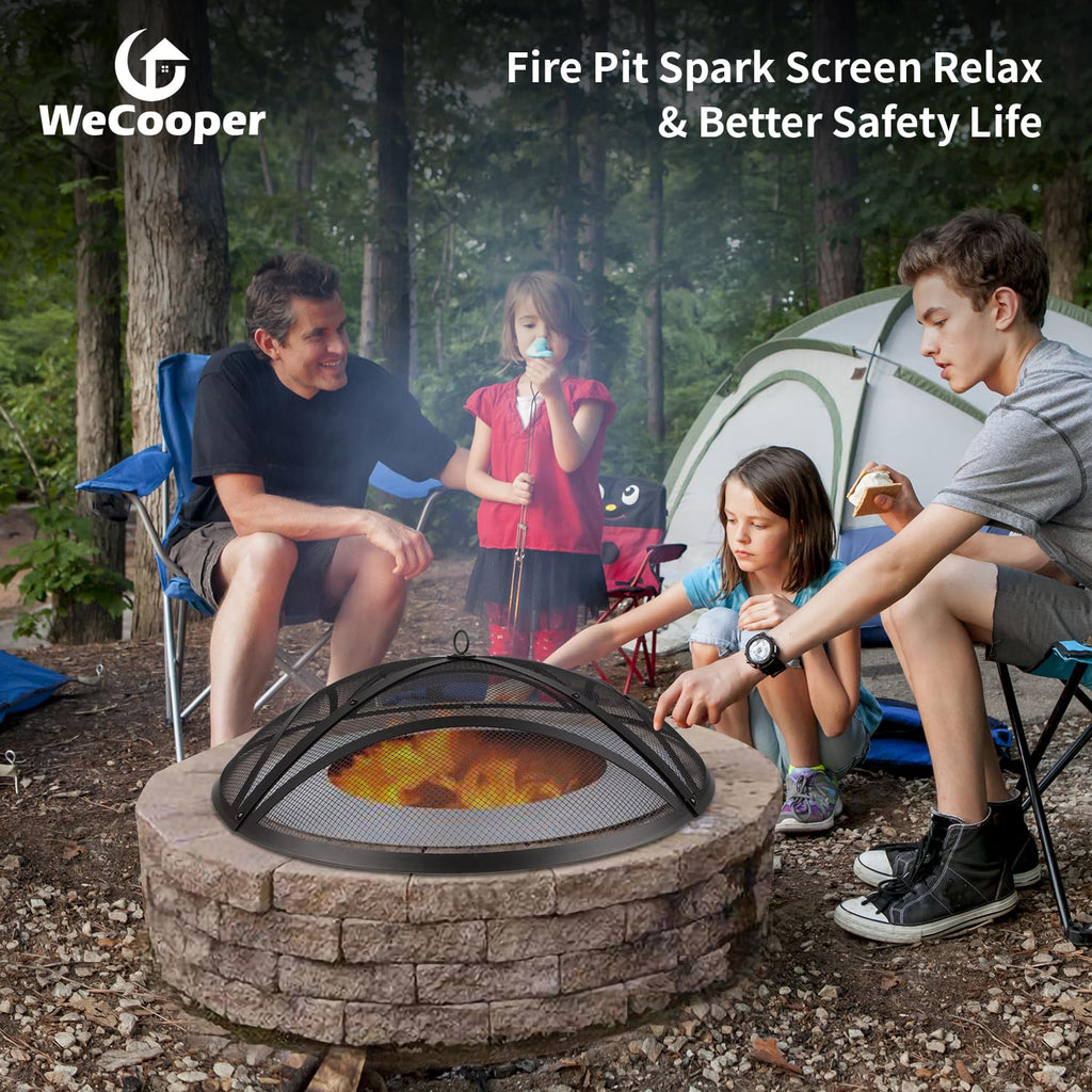32In Reinforced Steel Round Fire Pit Screen Cover W5305