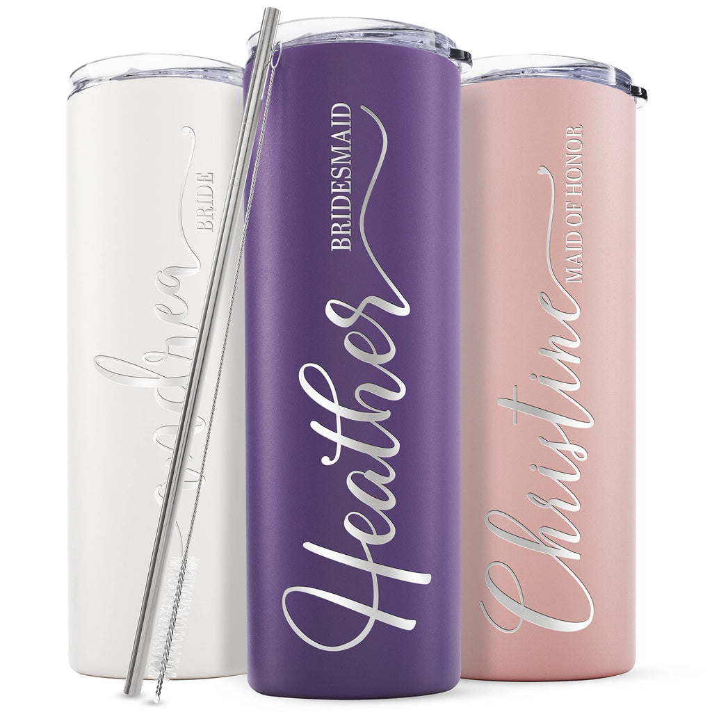 Set of 3 20 Oz Skinny Tumbler with Straw K31023
