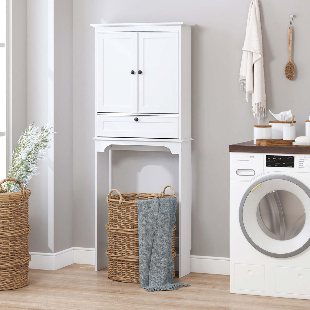 White Over the Toilet Storage Cabinet L681