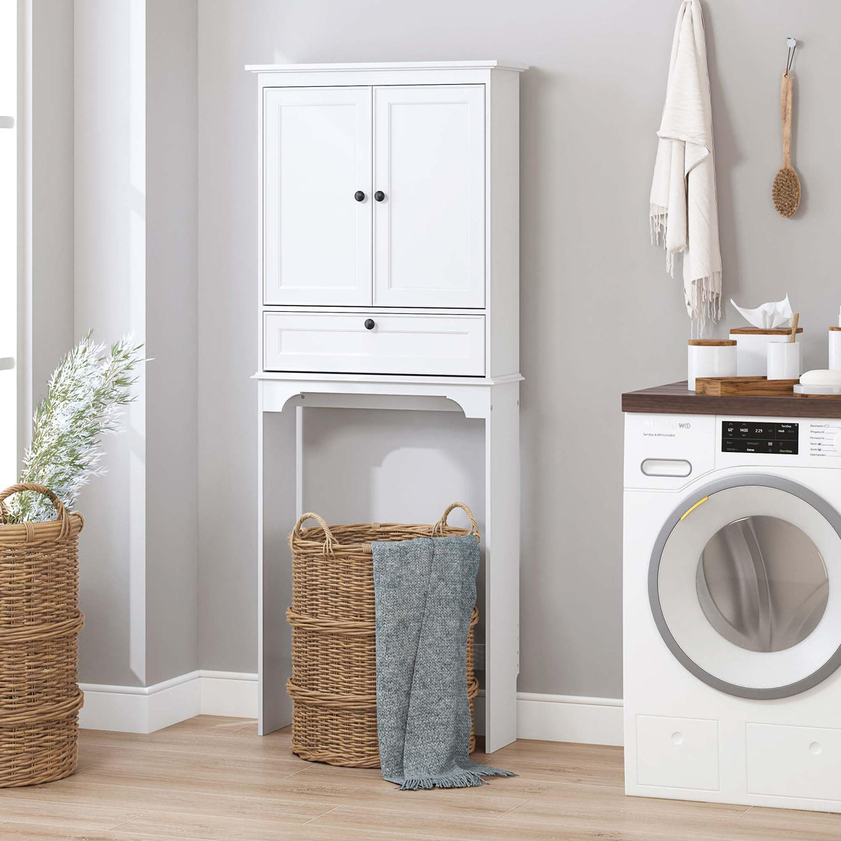 White Over the Toilet Storage Cabinet L681