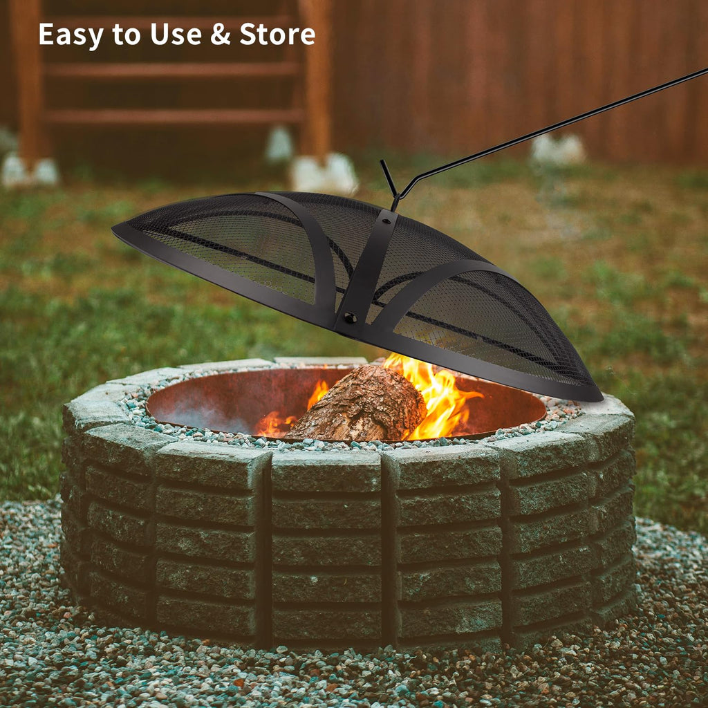 32In Reinforced Steel Round Fire Pit Screen Cover W5305