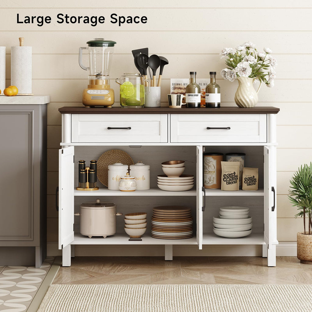 48 Inch Off White Buffet Cabinet with Storage P14741