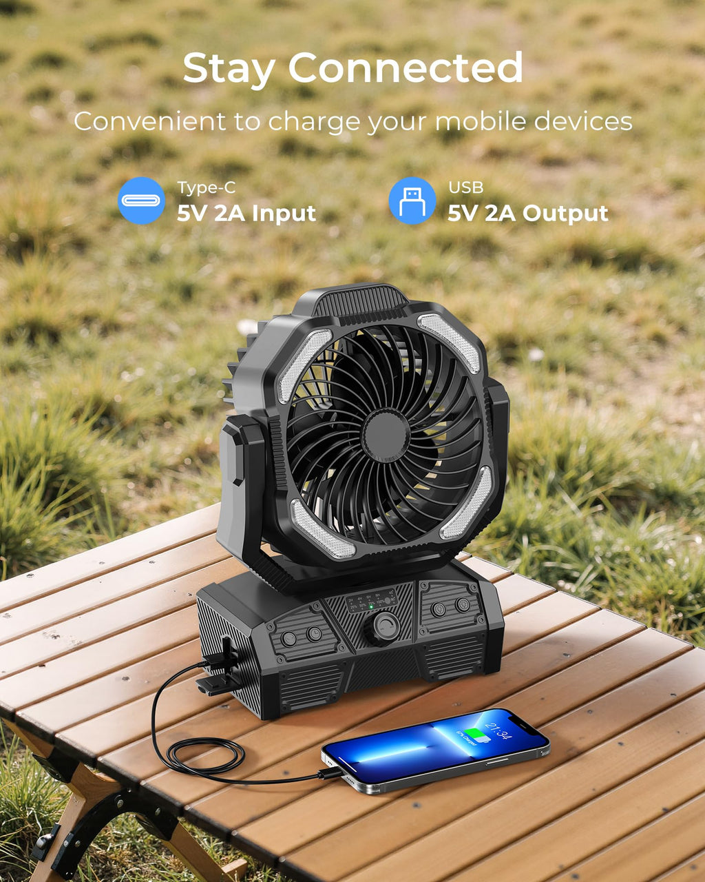 Portable Camping Fan with Remote O33478