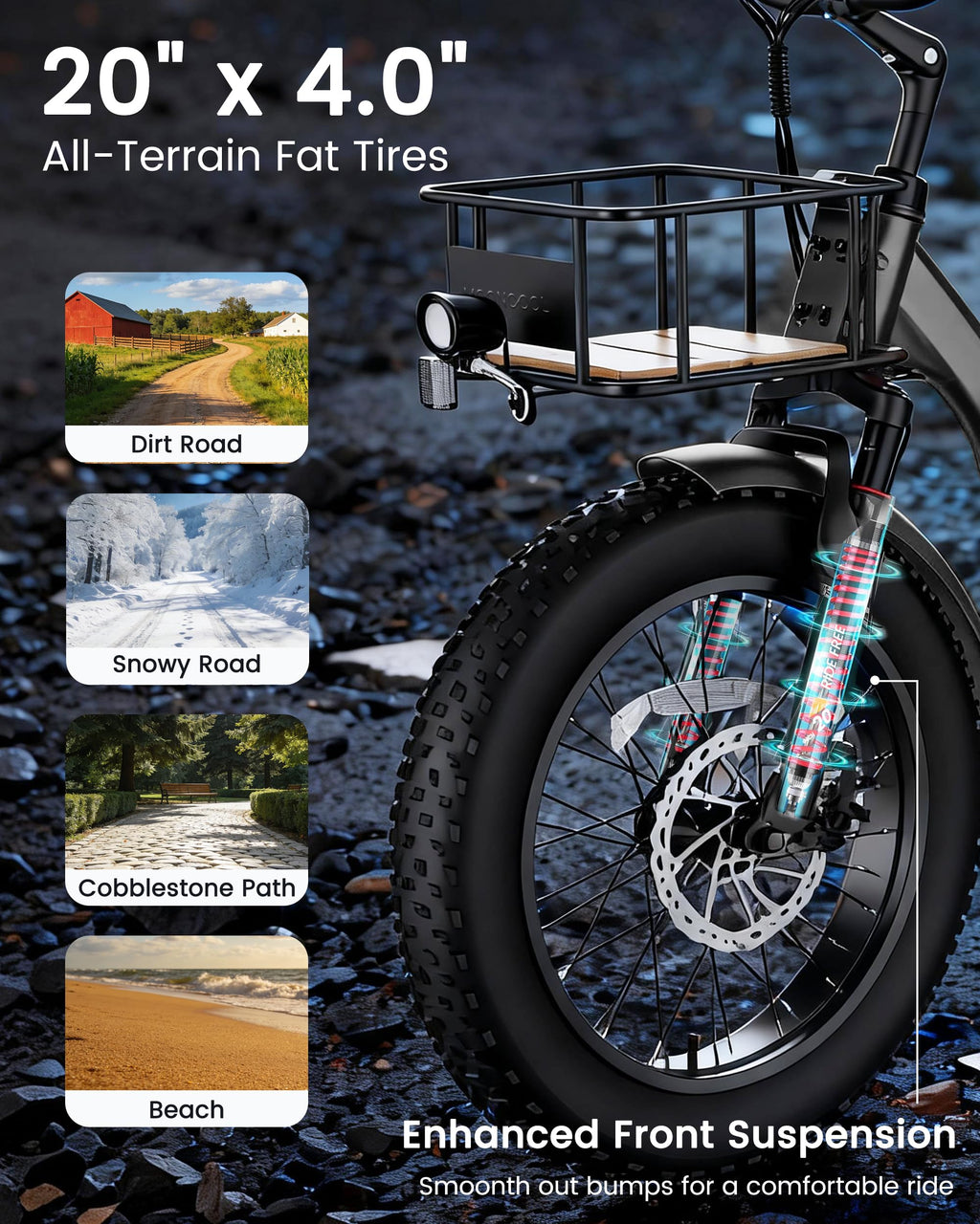 20" Fat Tire 7 Speed Folding Electric Trike V442