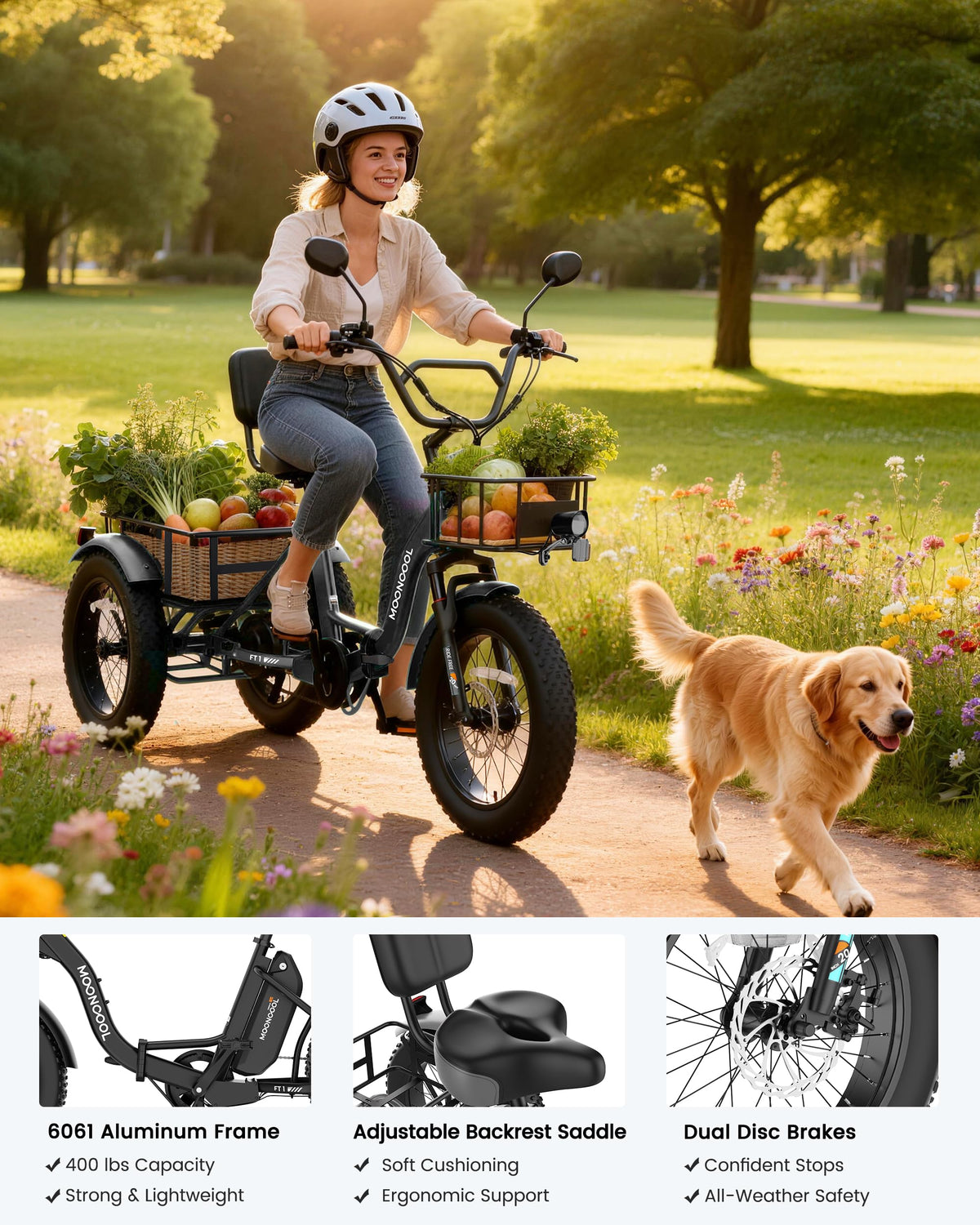 20" Fat Tire 7 Speed Folding Electric Trike V442
