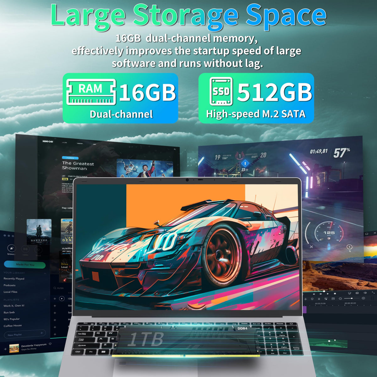 17.3" FHD IPS Business Laptop Computer, Silver K117612