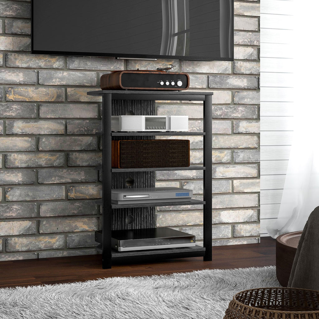 Black 4-Tier Media Stand S96357