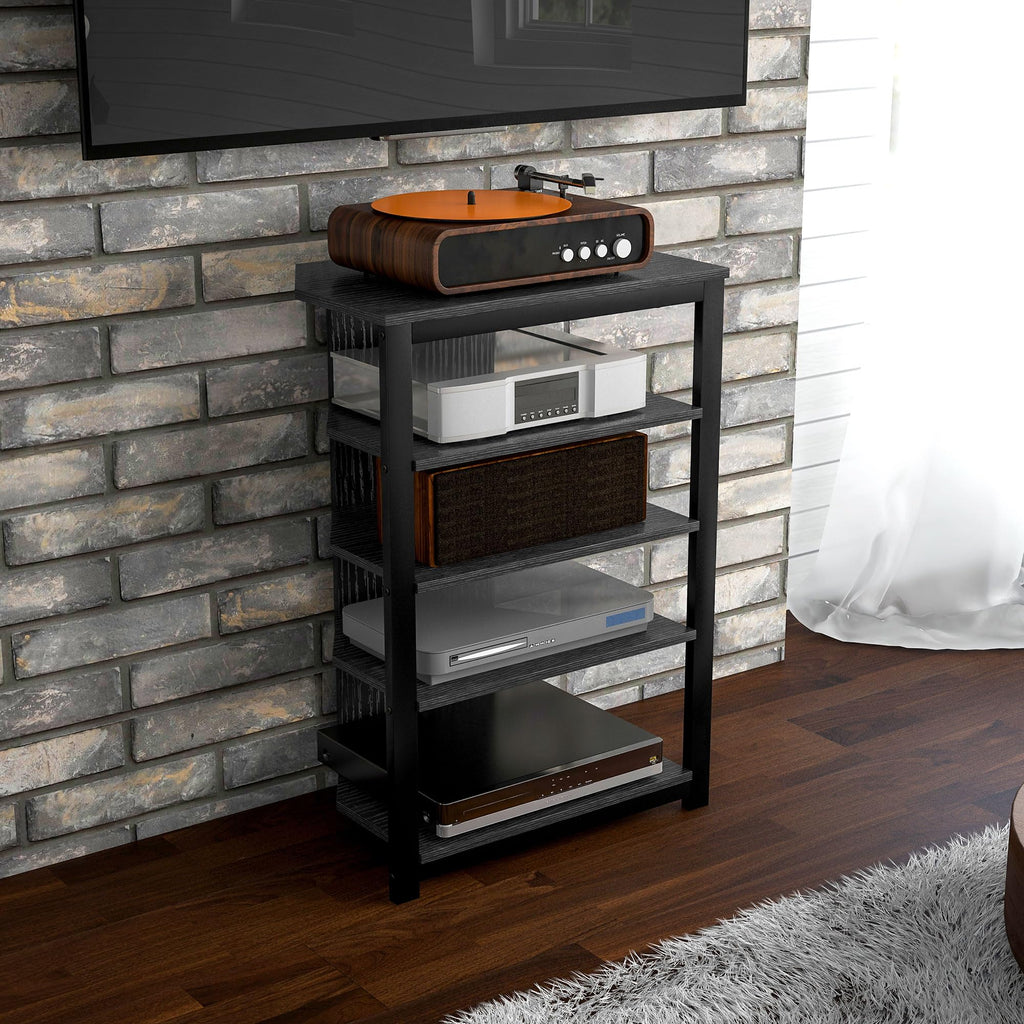 Black 4-Tier Media Stand S96357