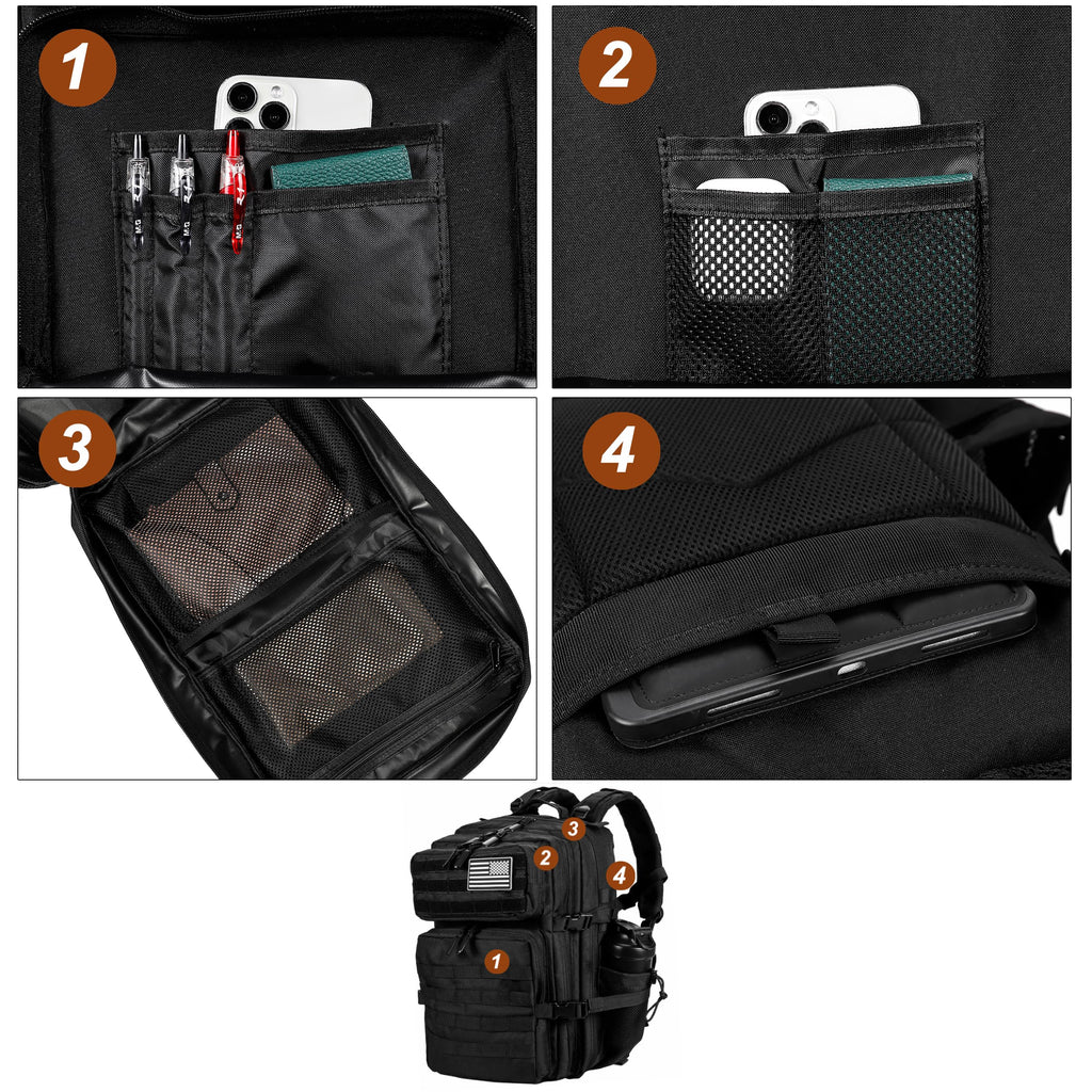 45L Tactical Backpack with Molle System Black K81137
